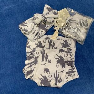 Kate Quinn diaper cover, booties  & headband infant girl 3-6 months NWT